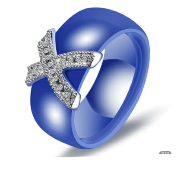 💙New Ceramic Ring with Bling - Picture 4 of 5